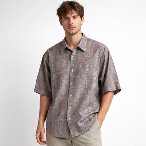 Vintage Da Vinci Men’s Button Up Shirt Unique Hawaiian Large